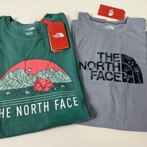 The North Face Standard Fit T-Shirt Bundle of 2 NWT Mountain Floral Graphic Tees